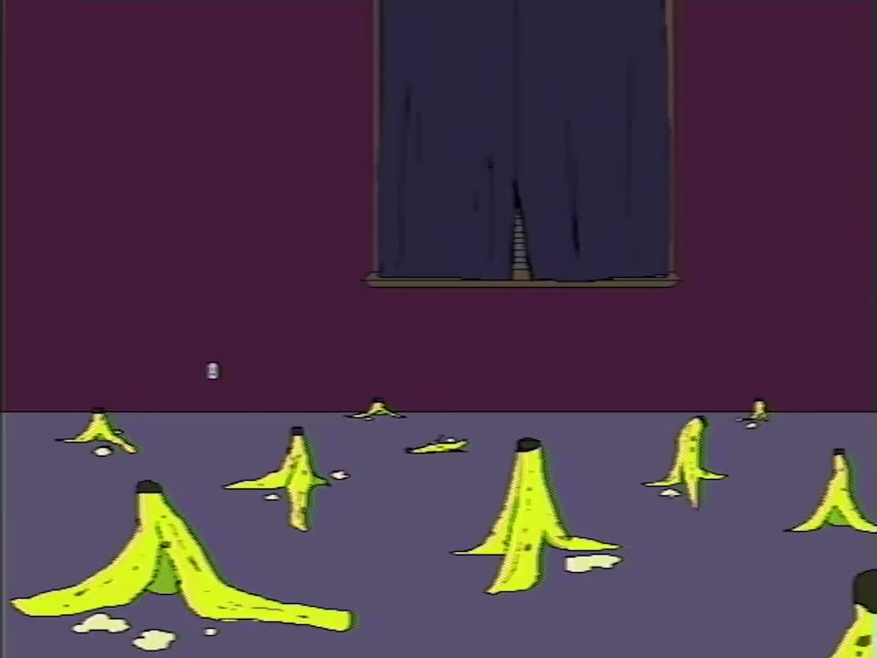 A living room floor covered in banana peels.